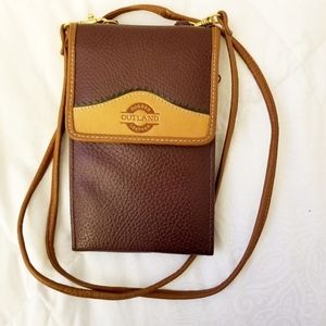 Vintage brown leather mini crossbody trave…
